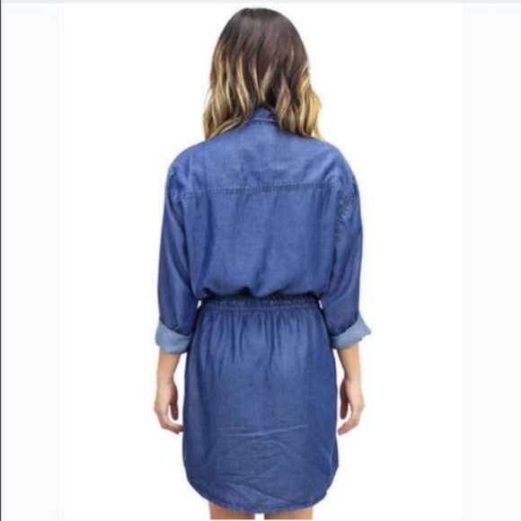 Relished Blue Chambray Shirt Button Front Dress - Picture 2 of 7